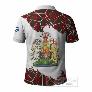 Carruthers Tartan Polo Shirt with Family Crest and Lion Rampant Grunge Style