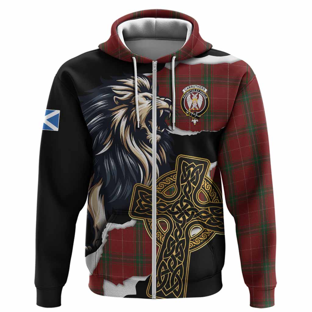 Carruthers Tartan Scottish Hoodie Lion Celtic Heritage