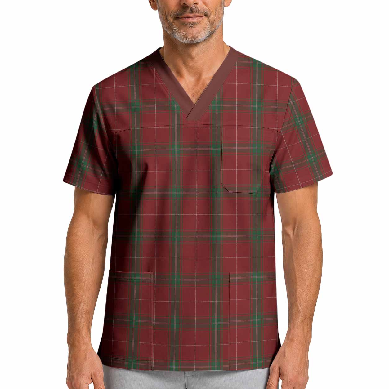 Carruthers Tartan Scrub Top XL - Tartan Vibes Clothing