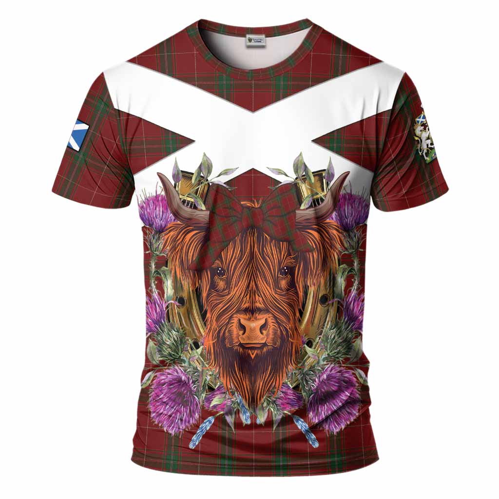 Carruthers Tartan T-Shirt Scottish Thistle Heilan Coo