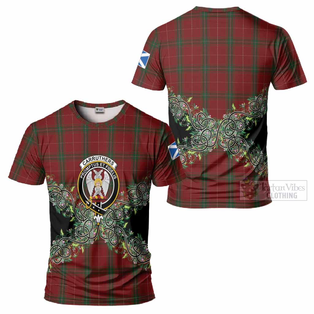 Carruthers Tartan T-Shirt Thistle Scottish Spirit