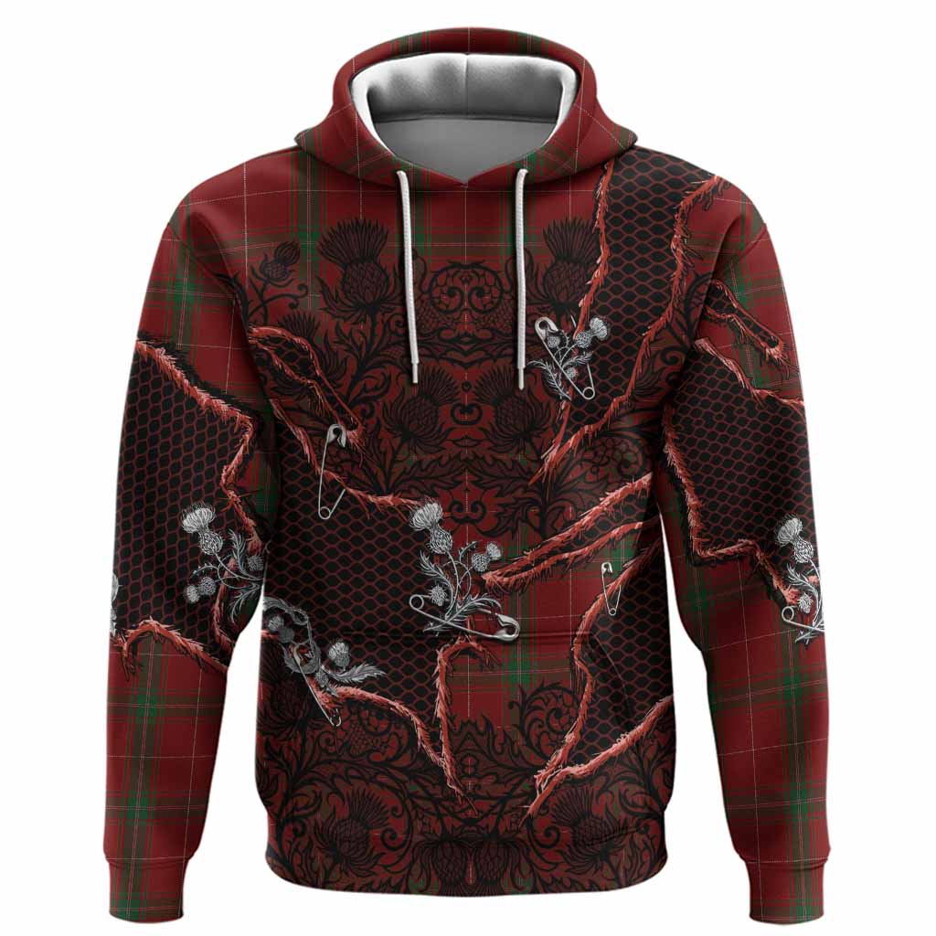 Carruthers Tartan Thistle Dark Gothic Hoodie Pullover Hoodie - Tartan Vibes Clothing