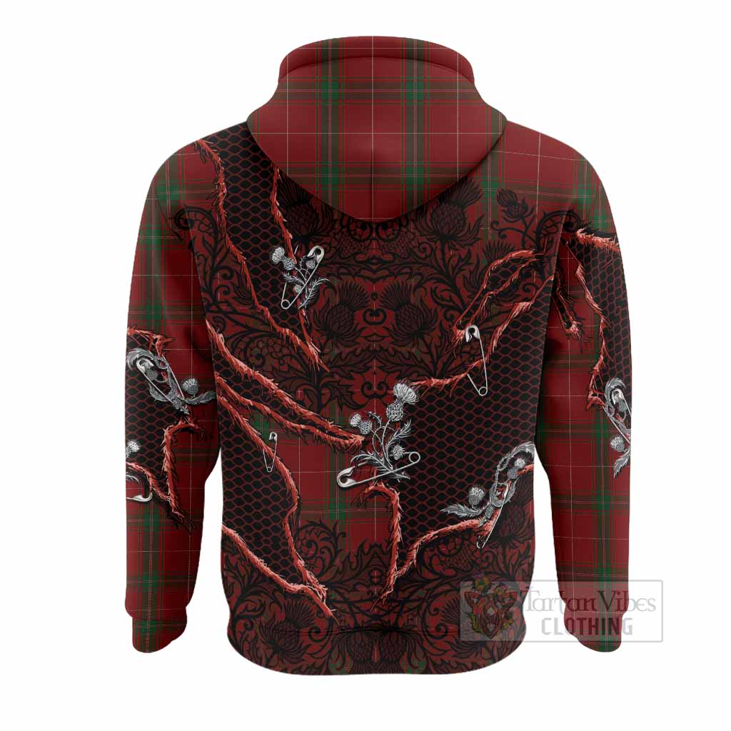 Carruthers Tartan Thistle Dark Gothic Hoodie - Tartan Vibes Clothing