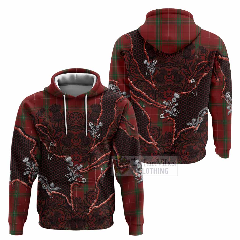 Carruthers Tartan Thistle Dark Gothic Hoodie - Tartan Vibes Clothing