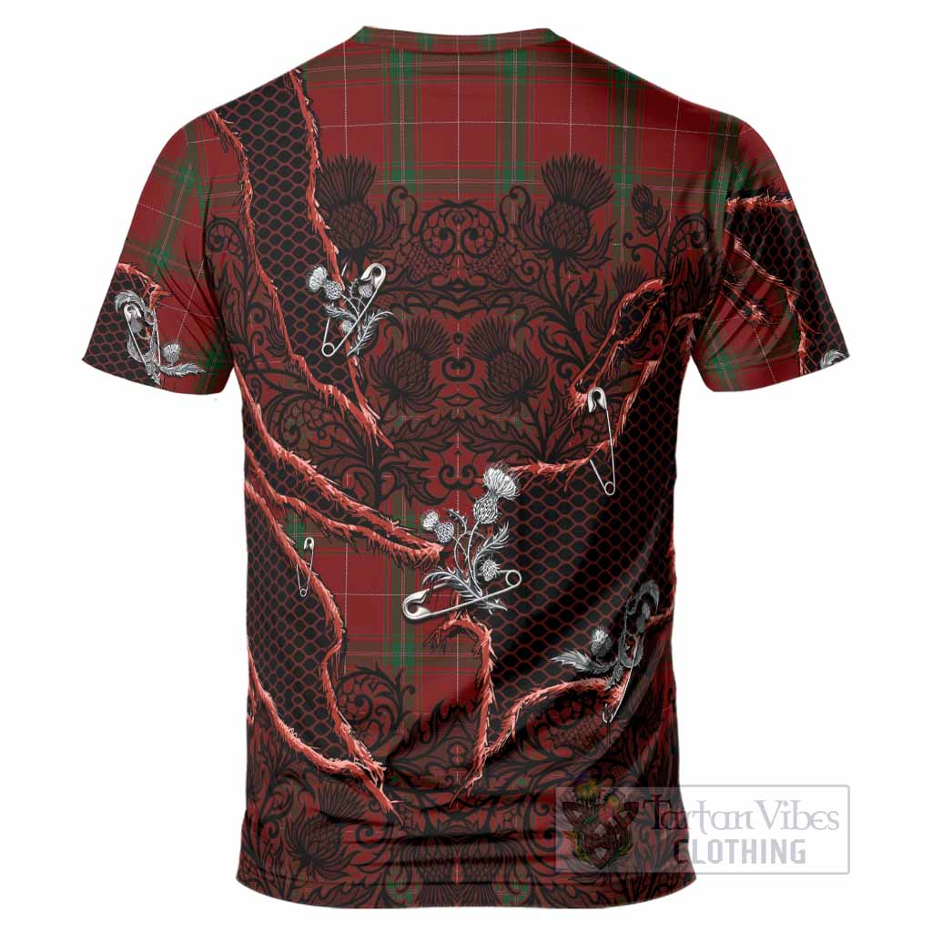 Carruthers Tartan Thistle Dark Gothic T-Shirt - Tartan Vibes Clothing