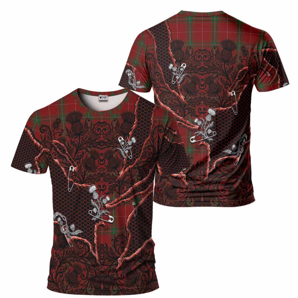 Carruthers Tartan Thistle Dark Gothic T-Shirt - Tartan Vibes Clothing