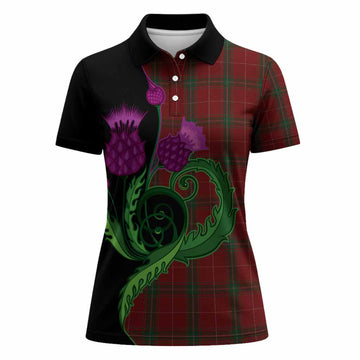Carruthers Tartan Women Polo Shirt Traditional Scottish Thistle