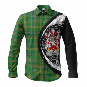 Casey Irish Clan Long Sleeve Button Shirt Celtic Circle Style Men's Shirt S - Tartan Vibes Clothing