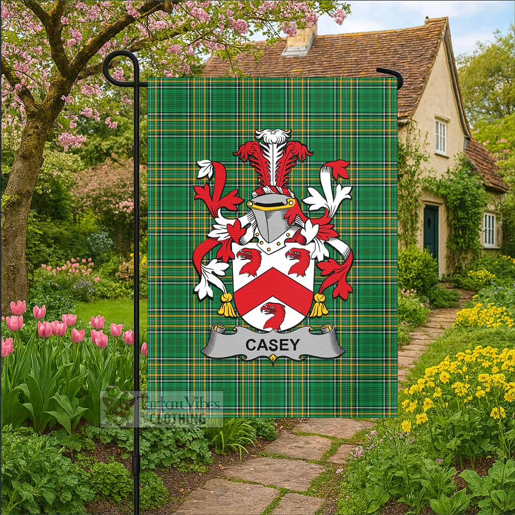 Casey Irish Clan Tartan Flag with Coat of Arms