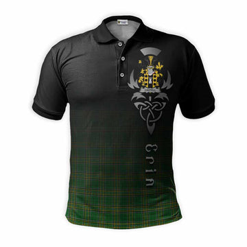 Castell Irish Clan Polo Shirt with Coat of Arms Erin Go Bragh Celtic Inspired