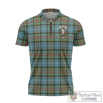 Cathcart Tartan Zipper Polo Shirt with Family Crest