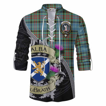 Tartan Vibes Clothing Cathcart Tartan Family Crest Ghillie Kilt Shirt Lion Rampant Royal Thistle Shield Celtic Inspired