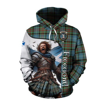 Tartan Vibes Clothing Cathcart Crest Tartan Cotton Hoodie Inspired by the Freedom of Scottish Warrior