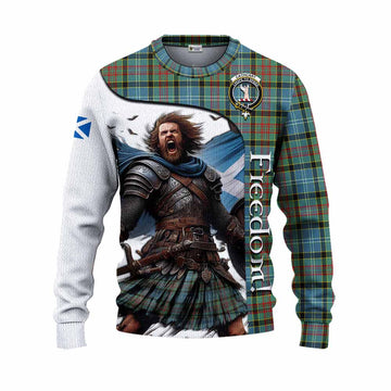 Tartan Vibes Clothing Cathcart Crest Tartan Knitted Sweater Inspired by the Freedom of Scottish Warrior