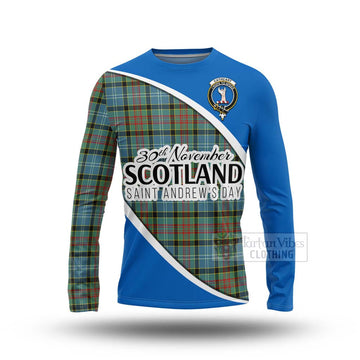 Tartan Vibes Clothing Cathcart Family Crest Tartan Long Sleeve T-Shirt Celebrate Saint Andrew's Day in Style