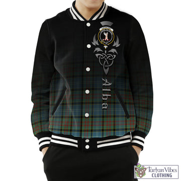 Tartan Vibes Clothing Cathcart Tartan Baseball Jacket Featuring Alba Gu Brath Family Crest Celtic Inspired