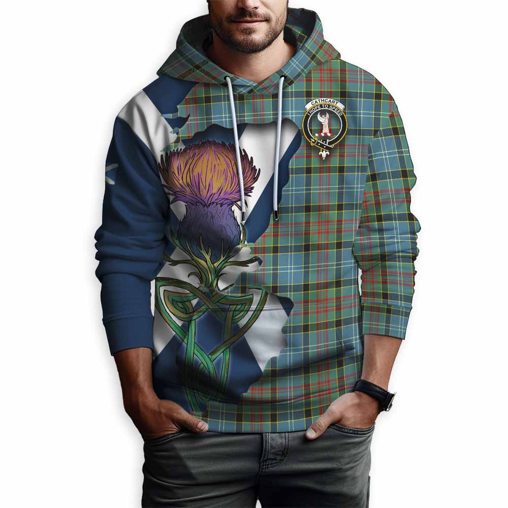 Tartan Vibes Clothing Cathcart Tartan Family Crest Hoodie Scottish Thistle Celtic Inspired