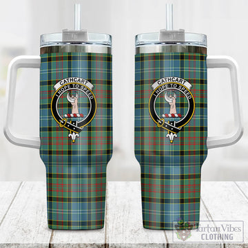 Tartan Vibes Clothing Cathcart Tartan and Family Crest Tumbler with Handle