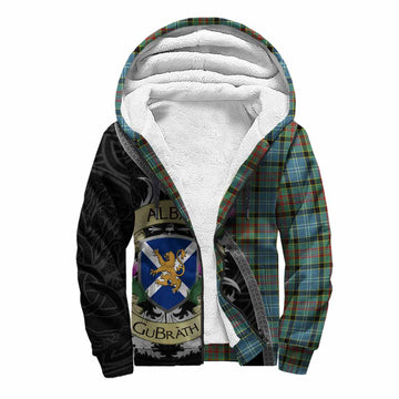 Cathcart Tartan Family Crest Sherpa Hoodie Lion Rampant Royal Thistle Shield Celtic Inspired