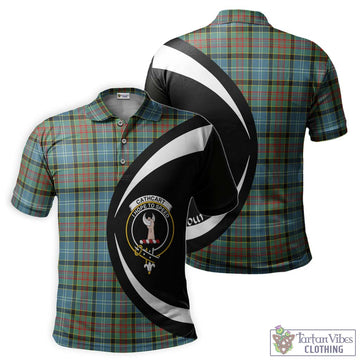 Cathcart Tartan Men's Polo Shirt with Family Crest Circle Style