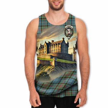 Cathcart Tartan Family Crest Men's Tank Top with Scottish Ancient Castle Style