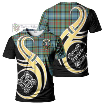 Tartan Vibes Clothing Cathcart Tartan T-Shirt with Family Crest and Celtic Symbol Style