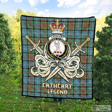 Cathcart Tartan Quilt with Clan Crest and the Golden Sword of Courageous Legacy