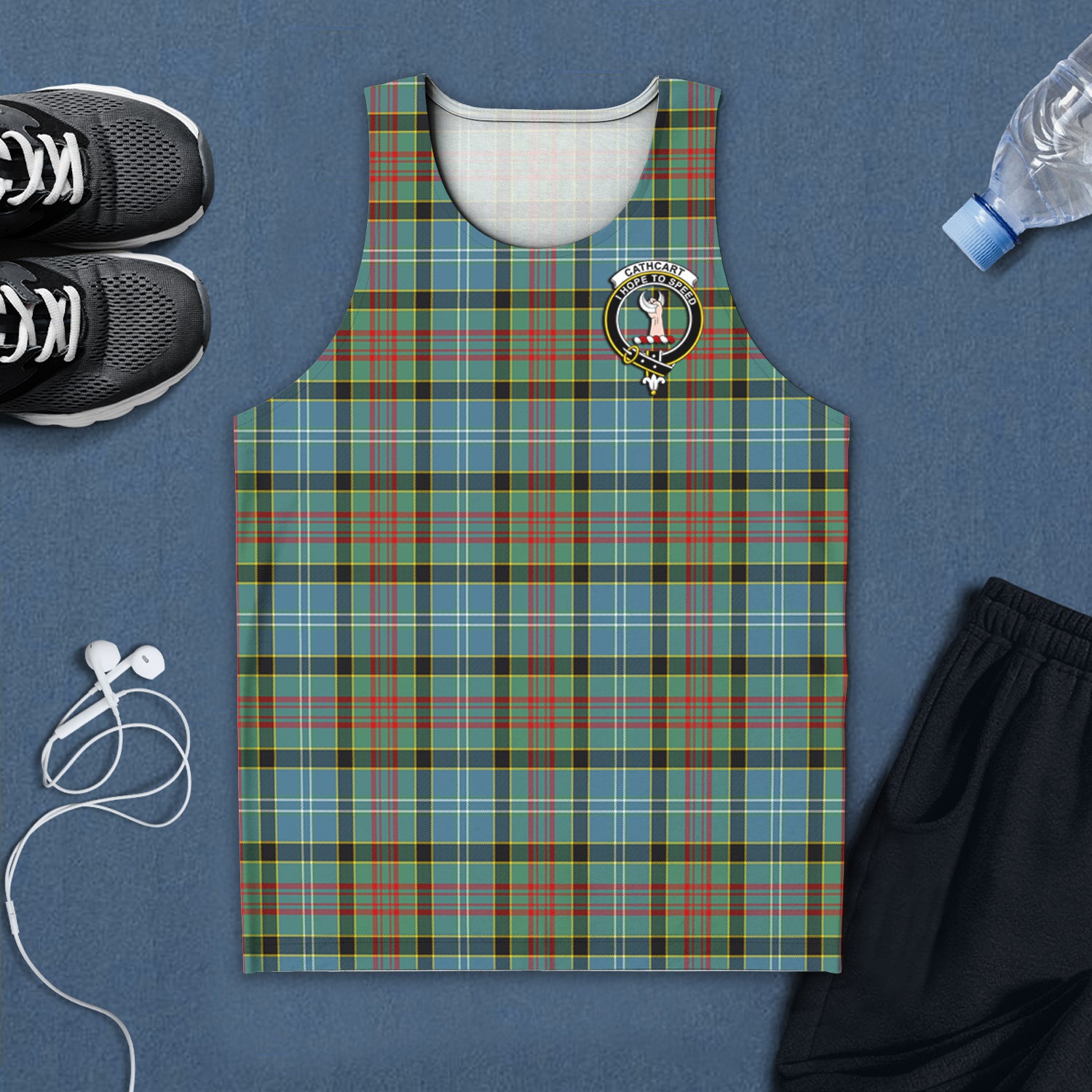 cathcart-tartan-mens-tank-top-with-family-crest