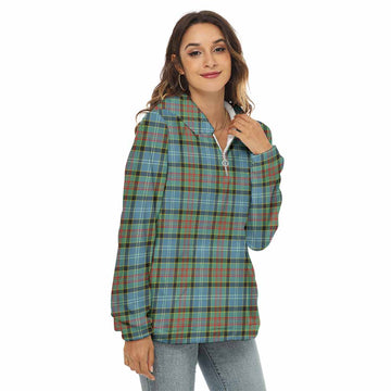 Cathcart Tartan Women's Borg Fleece Hoodie with Half Zip
