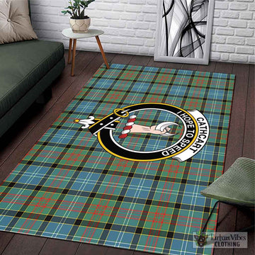Cathcart Tartan Area Rug with Family Crest
