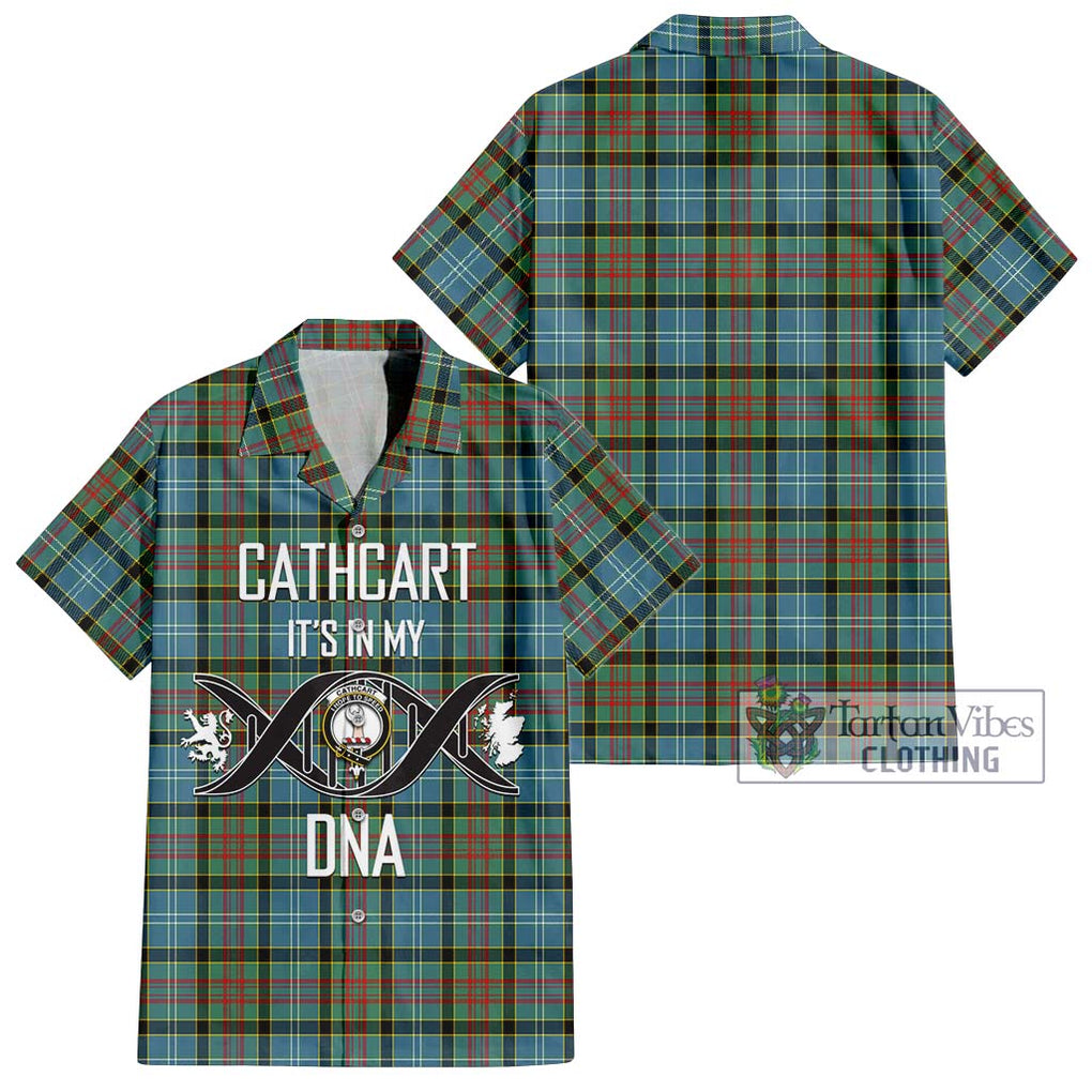 Cathcart Tartan Short Sleeve Button Shirt with Family Crest DNA In Me Style Kid - Tartanvibesclothing Shop