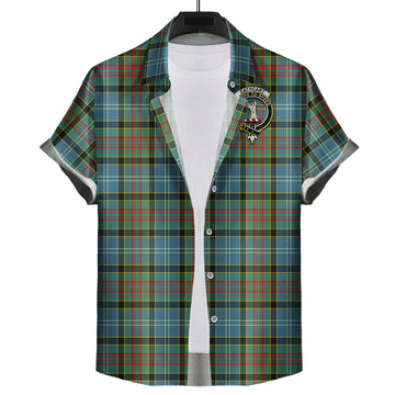 Cathcart Tartan Short Sleeve Button Down Shirt with Family Crest