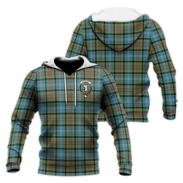 Cathcart Tartan Knitted Hoodie with Family Crest