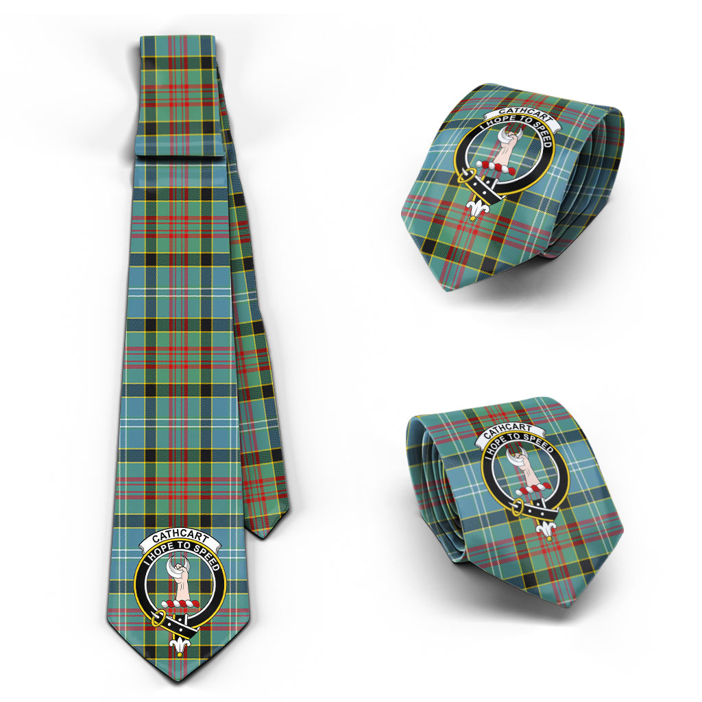 Cathcart Tartan Classic Necktie with Family Crest Necktie One Size - Tartan Vibes Clothing