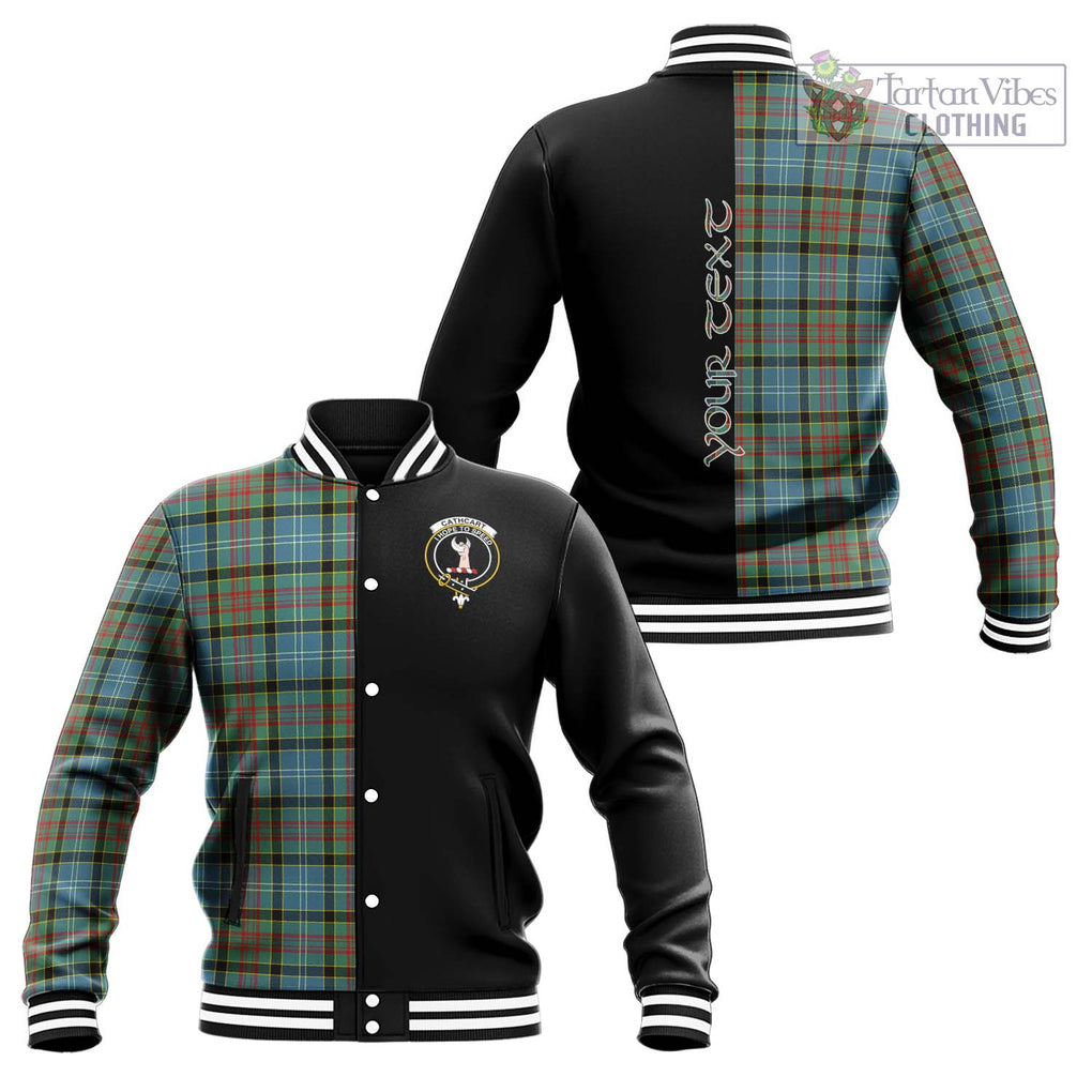 Cathcart Tartan Baseball Jacket with Family Crest and Half Of Me Style Unisex - Tartanvibesclothing Shop