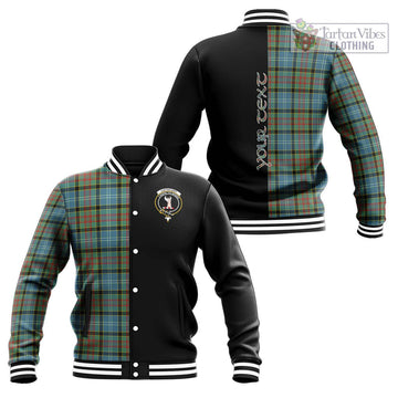 Cathcart Tartan Baseball Jacket with Family Crest and Half Of Me Style Unisex - Tartanvibesclothing Shop
