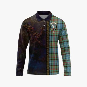 Cathcart Tartan Family Crest Long Sleeve Polo Shirt Alba Gu Brath Be Brave Lion Ancient Style