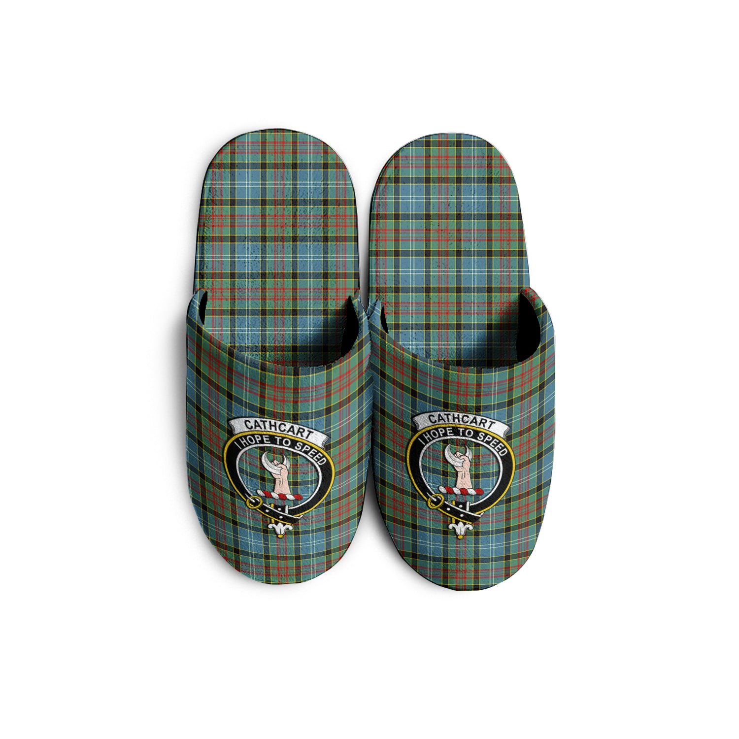 Cathcart Tartan Home Slippers with Family Crest - Tartanvibesclothing