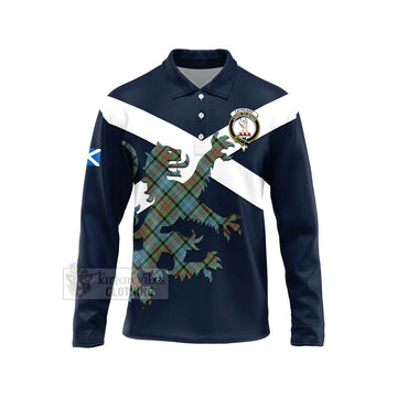 Cathcart Tartan Lion Rampant Long Sleeve Polo Shirt Proudly Display Your Heritage with Alba Gu Brath and Clan Name