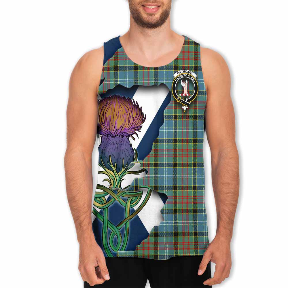 Tartan Vibes Clothing Cathcart Tartan Family Crest Men's Tank Top Scottish Thistle Celtic Inspired
