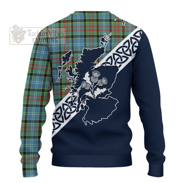 Cathcart Tartan Ugly Sweater Featuring Thistle and Scotland Map