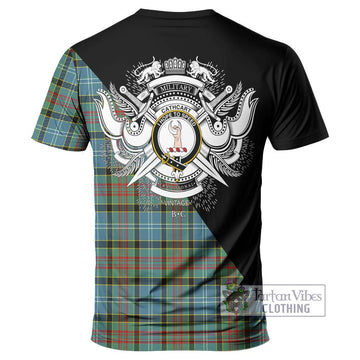 Cathcart Tartan T-Shirt with Family Crest and Military Logo Style - Tartan Vibes Clothing