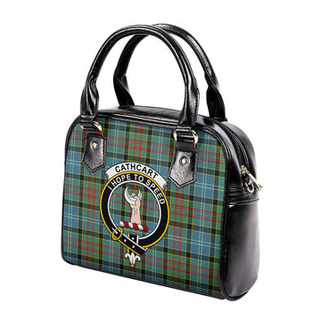 Cathcart Tartan Shoulder Handbags with Family Crest