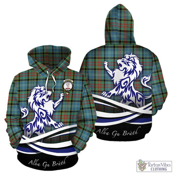 Cathcart Tartan Hoodie with Alba Gu Brath Regal Lion Emblem