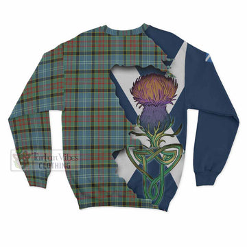 Tartan Vibes Clothing Cathcart Tartan Family Crest Sweatshirt Scottish Thistle Celtic Inspired