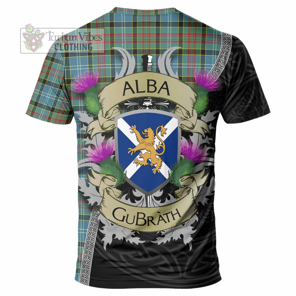 Tartan Vibes Clothing Cathcart Tartan Family Crest T-Shirt Lion Rampant Royal Thistle Shield Celtic Inspired
