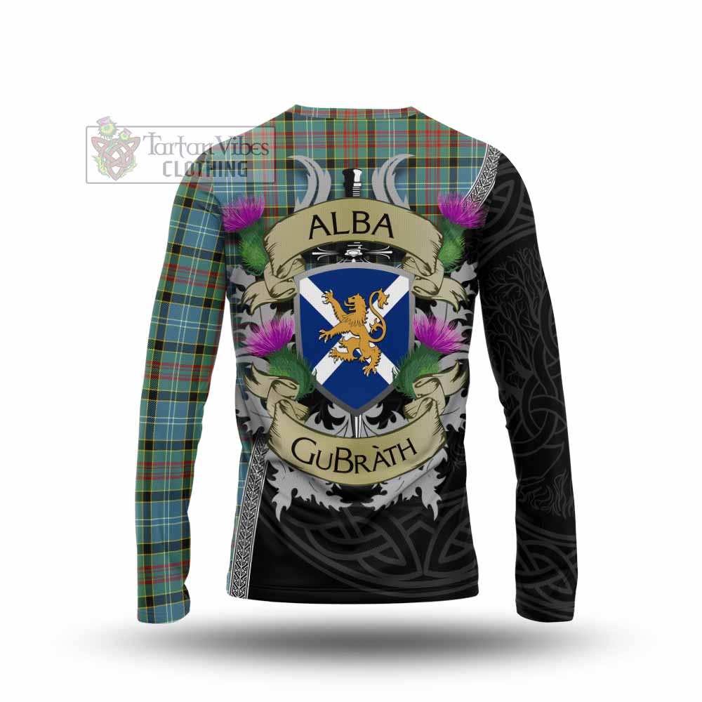 Tartan Vibes Clothing Cathcart Tartan Family Crest Long Sleeve T-Shirt Lion Rampant Royal Thistle Shield Celtic Inspired