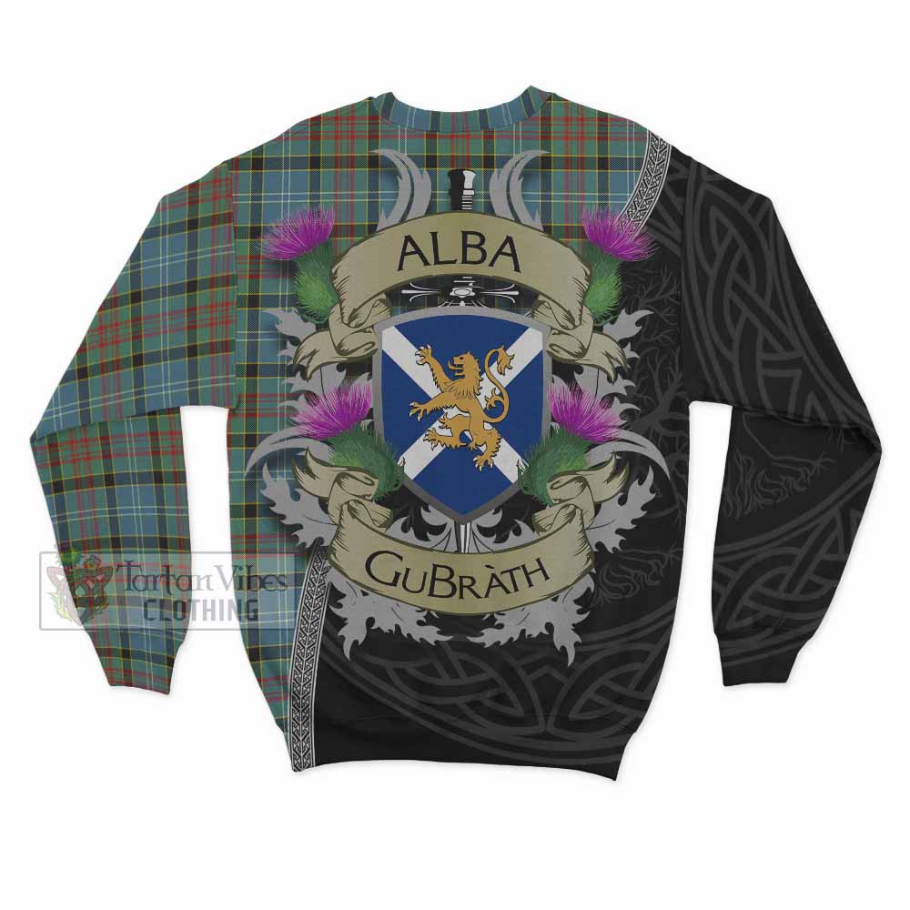 Tartan Vibes Clothing Cathcart Tartan Family Crest Sweatshirt Lion Rampant Royal Thistle Shield Celtic Inspired