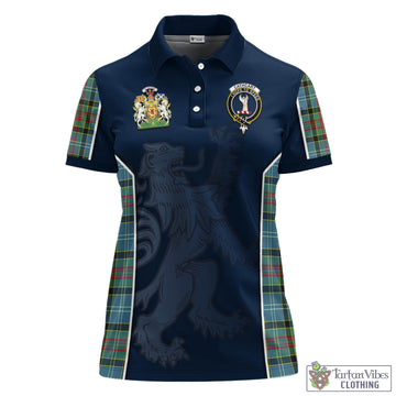 Cathcart Tartan Women's Polo Shirt with Family Crest and Lion Rampant Vibes Sport Style