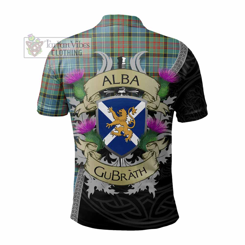Tartan Vibes Clothing Cathcart Tartan Family Crest Polo Shirt Lion Rampant Royal Thistle Shield Celtic Inspired